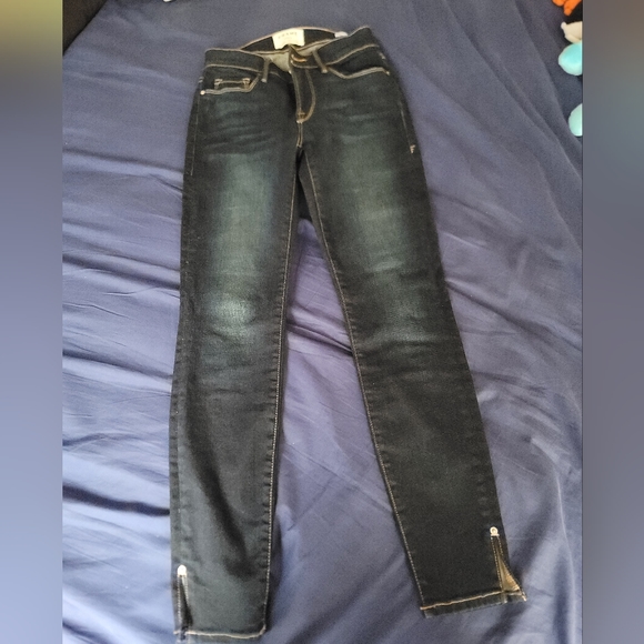 Navy Blue Frame Denim Jeans - Picture 1 of 16